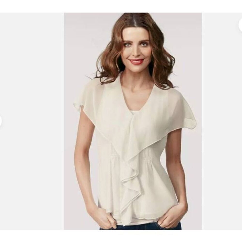 CAbi 814 Whisper blouse Off whiteSize XS